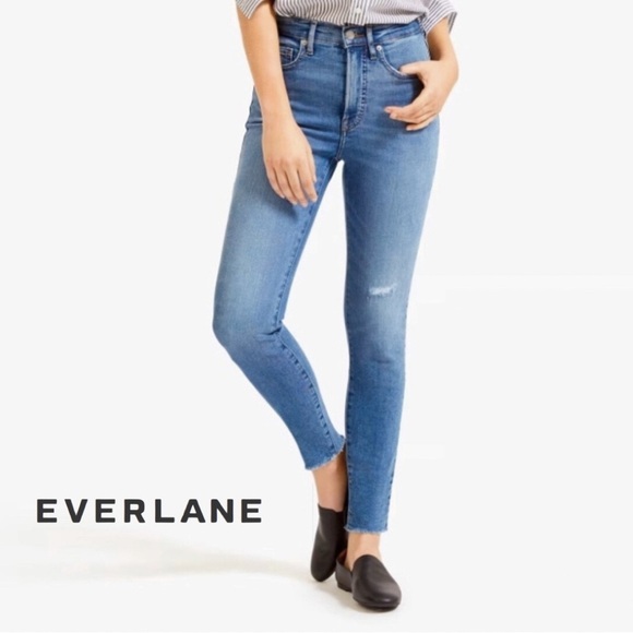 Everlane The High Rise Skinny Ankle Distressed Jean - Picture 1 of 12